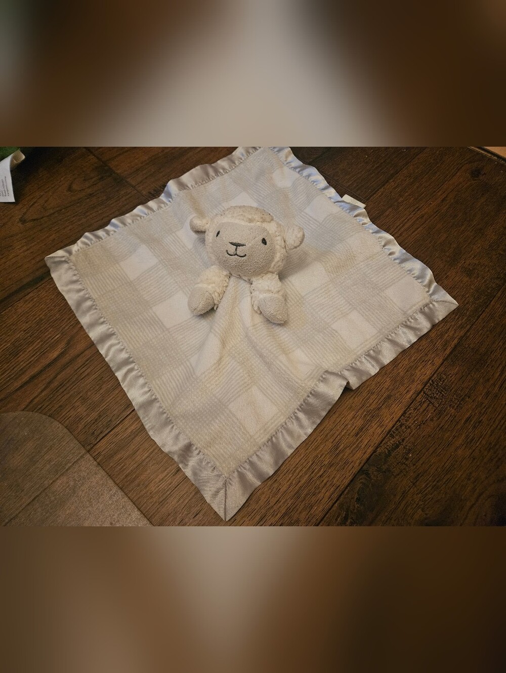 Cloud Island Target Lamb Sheep White Gray Plush Lovey Security Blanket Satin.